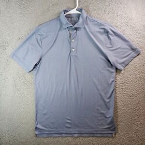 Johnie-O Polo Shirt Men Small Short Sleeve Stretch Blue Gray -Please Read